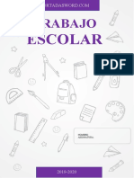 Caratula Word Escolar Purple School