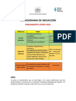 Cronograma de Fechas de Cursos de Induccion Parlamento Joven 2021