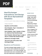 Heat Exchanger Calculations and Design With Excel Spreadsheet Templates - Bright Hub Engineering