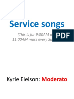 Service Songs: (This Is For 9:00AM and 11:00AM Mass Every Sunday)