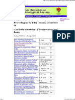 Mine Subsidence - 2001 Conference Papers