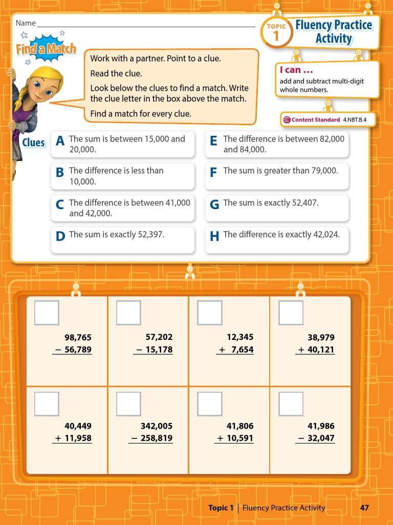 Math Fluency Practice for Grade 4 | PDF