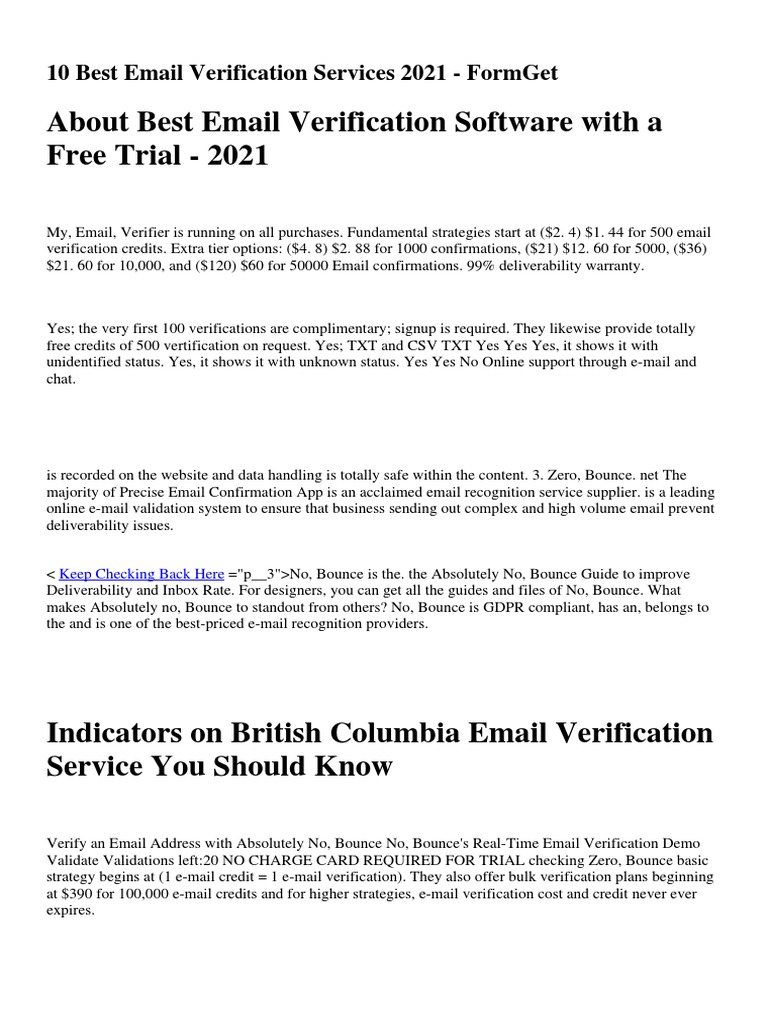 Top 10 Email Verification and Validation Services in 2021yojzmkcpwi