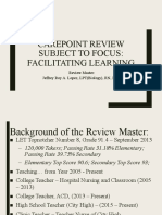 Carepoint Review Subject To Focus: Facilitating Learning: Review Master: Jeffrey Roy A. Lopez, LPT (Biology), RN, MAN