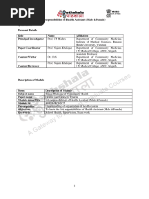 Job Responsibilities of Health Assistant (Male &female)