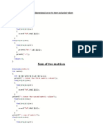 Sum of Two Matrices: Two-Dimensional Array To Store and Print Values