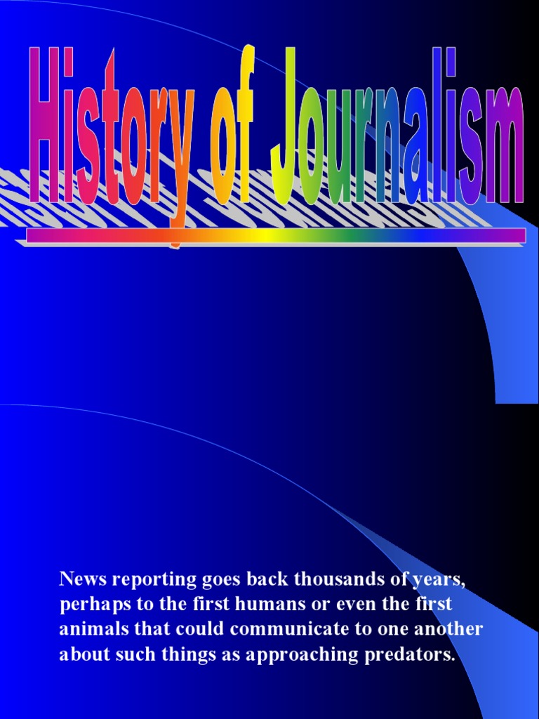The History of Journalism PDF Newspapers News