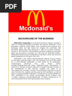 Background of The Business: Mcdonald'S Corporation Is An American Fast Food Company, Founded in