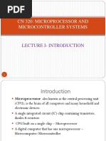 CN 320: Microprocessor and Microcontroller Systems: Lecture I-Introduction