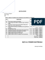 M/S S.K. Power Electricals: Quotation