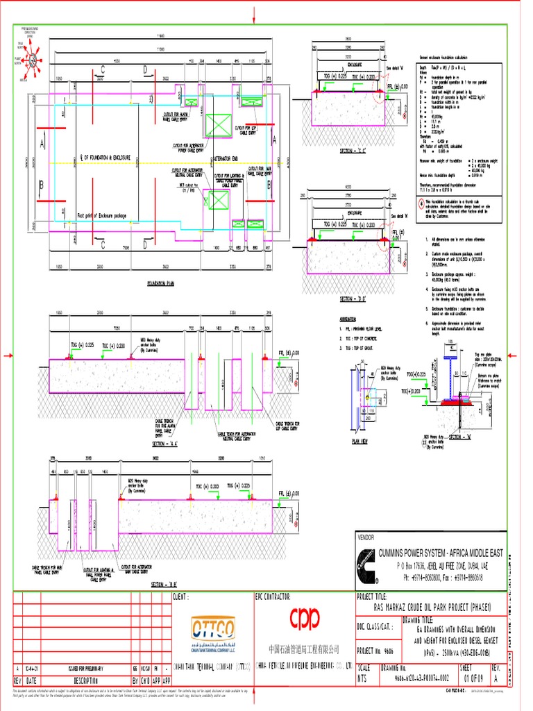 Foundation Drawing For DG Enclosure, Switchgear Enclosure | Download ...