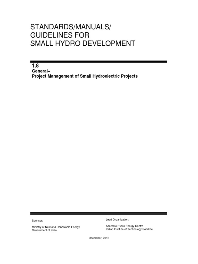 Project Management for Small Hydro Projects | PDF | Project Management ...