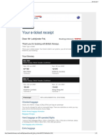 Post booking email receipt and itinerary details