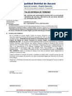 Acta Entrega de Terreno Aucara Capital