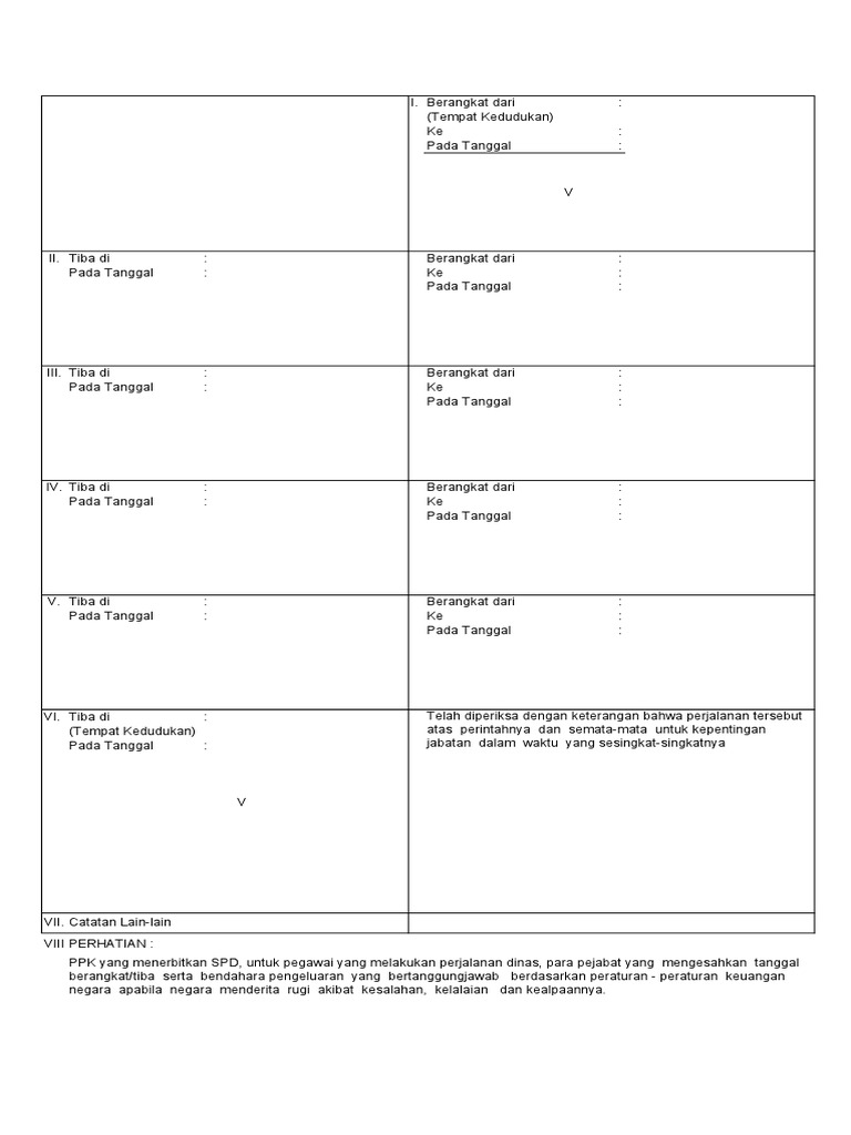 Contoh SPD Perjalanan Dinas | PDF