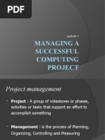 Managing A Successful Computing Project