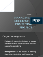 Managing Successful Computing Projects