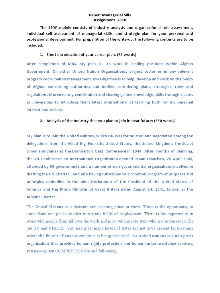 MS Assigment PDF United Nations International Relations