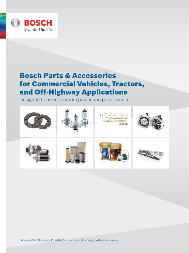 Bosch Catalogue For Commercial Vehicles, Tractors & OffHighway