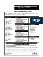 Final Baba Ghulam Shah Badshah University Admission 2021 Notification 1