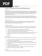 Week 2 Study Guide: Topic 2 - Analysing and Documenting Requirements