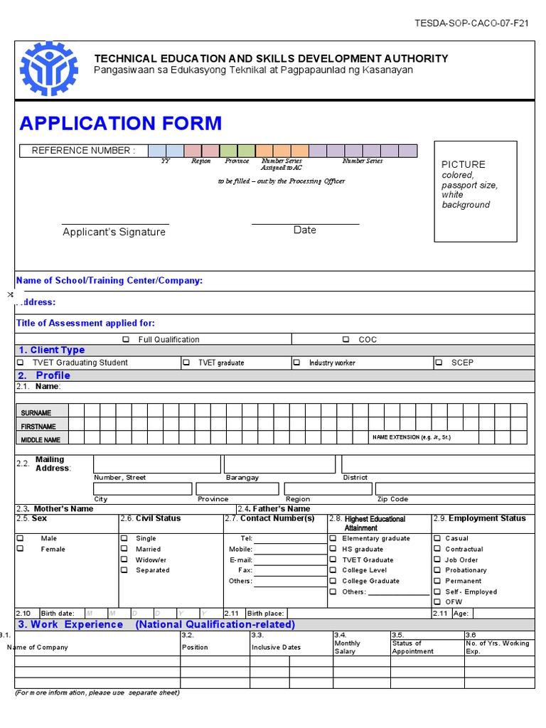 Coc2 2 Application Form & Admission Slip | PDF | Business