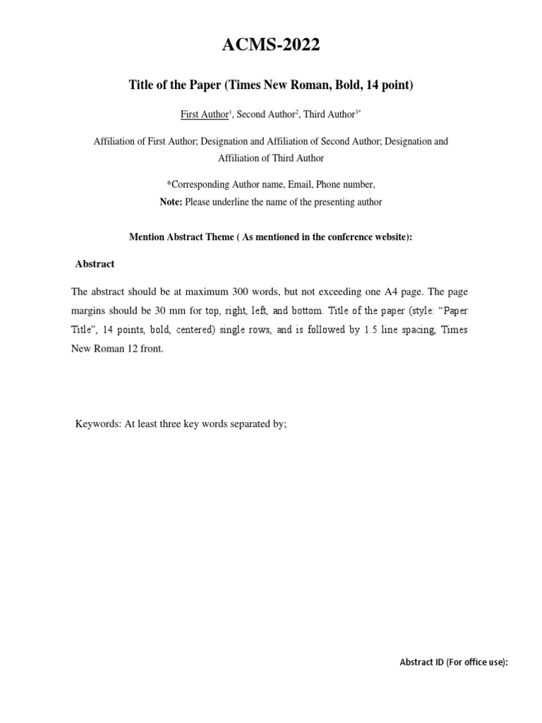Abstract Template ACMS2022 PDF