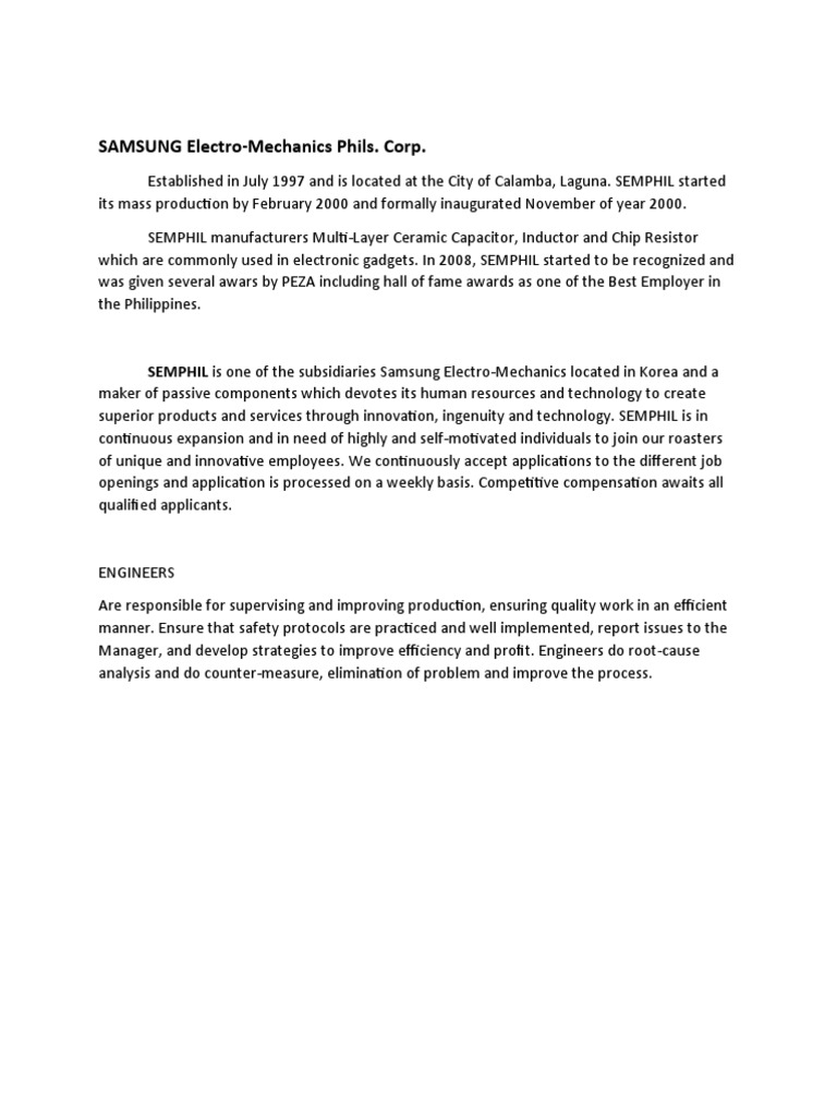 SEMPHIL: Careers and Company Overview | PDF
