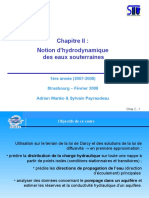 Chapitre II: Notion D'hydrodynamique Des Eaux Souterraines