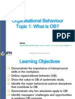 Organisational Behaviour Topic 1: What Is OB?: Source