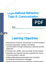 Organisational Behaviour Topic 6: Communication: Source