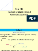 Unit 3B Radical Expressions and Rational Exponents