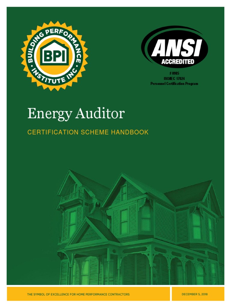 Energy Auditor Scheme Handbook | PDF | Building Insulation | Test ...