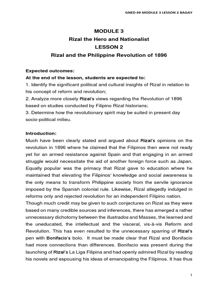 Rizal's Role in the 1896 Revolution | PDF | Philippines | Unrest