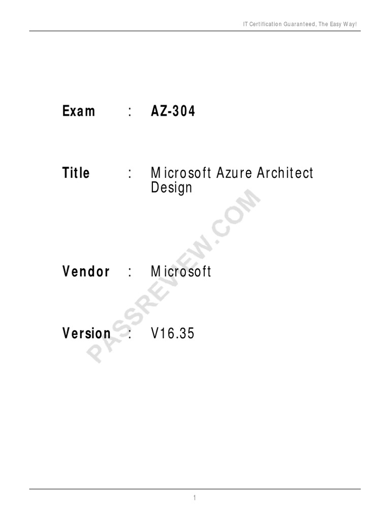 Az304 V16.35 PDF Microsoft Azure Active Directory