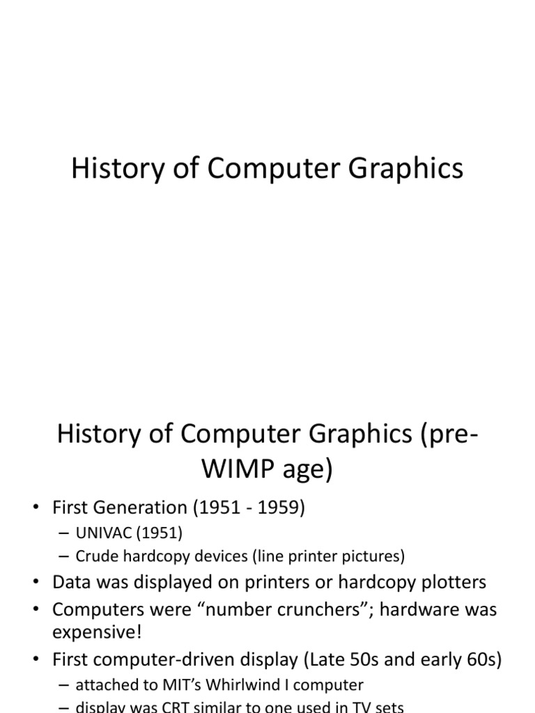 History of Computer Graphics Evolution | PDF | Computer Graphics ...
