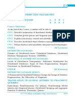 Distributed Databases: Course Code:13IT1109 L TPC 4 0 0 3