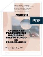 Private Files MODULE 9 Pagbasa at Pagsusuri NG Ibat Ibang Teksto Tungo Sa Pananaliksik