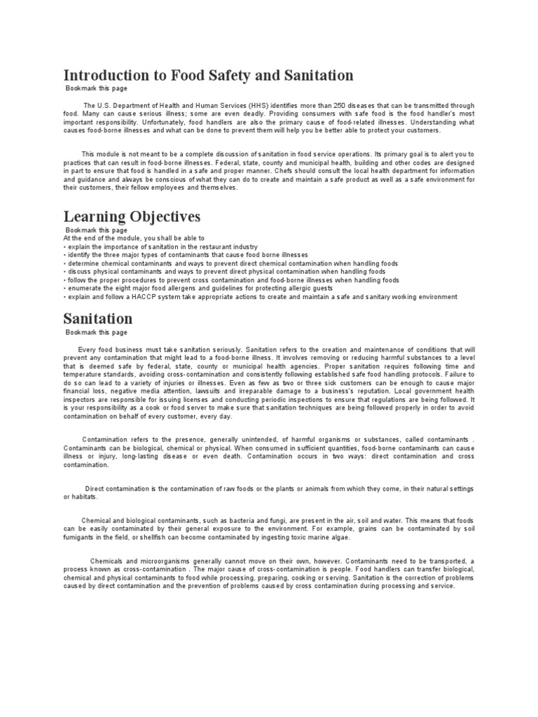 Food Safety and Sanitation Essentials | PDF | Sanitation | Disinfectant
