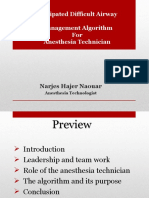 Anticipated Difficult Airway Management Algorithm For Anesthesia Technician