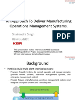 An Approach To Deliver Manufacturing Operations Management Systems
