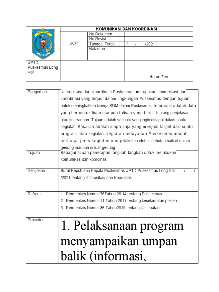 SOP Pengelolaan Program | PDF
