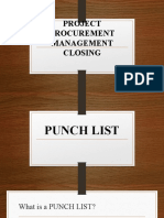 Project Procurement Management Closing Punch List