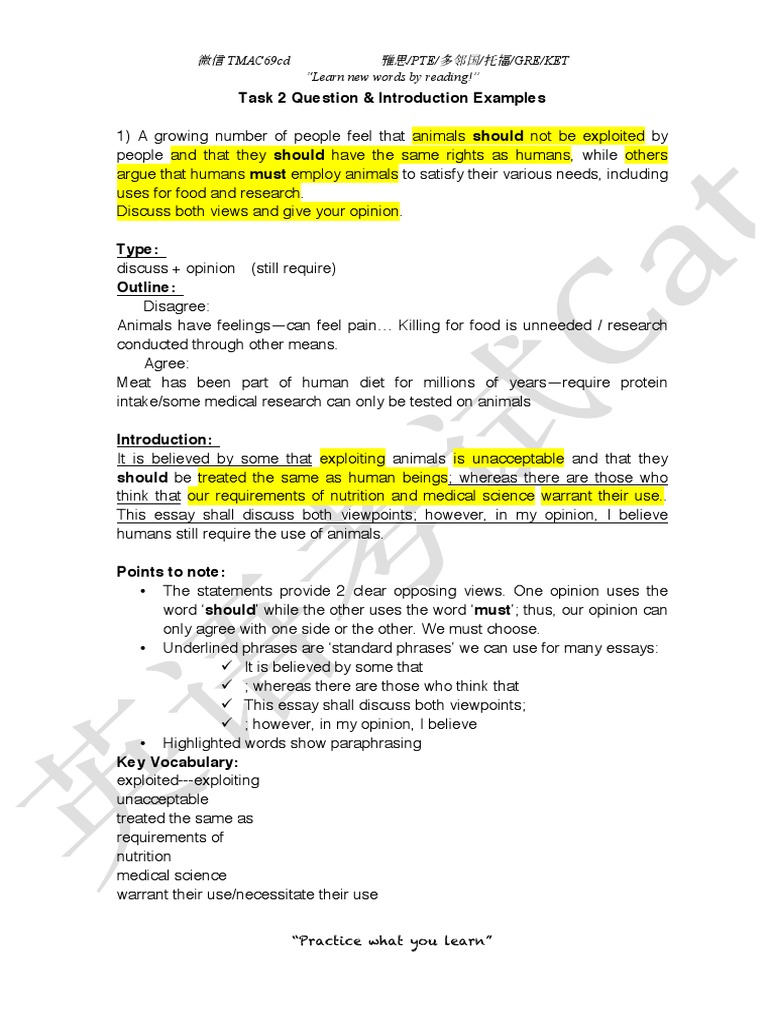 IELTS Task 2 Question and Introduction Examples PDF Alternative Medicine Essays