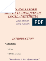Open and Closed Mouth Techniques of Local Anesthesia