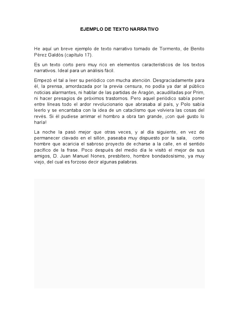 EJEMPLO DE TEXTO NARRATIVO
