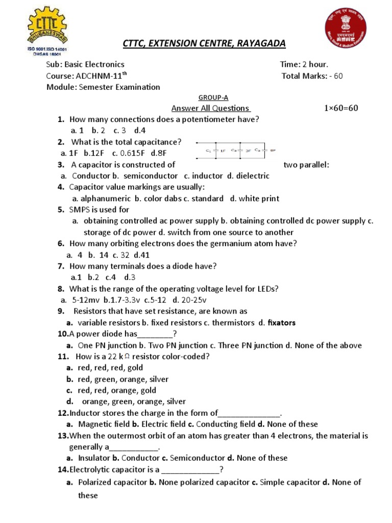 Semester Basic Electronics 11th | PDF | Capacitor | Resistor