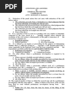 Crim Procedures Questions and Answers