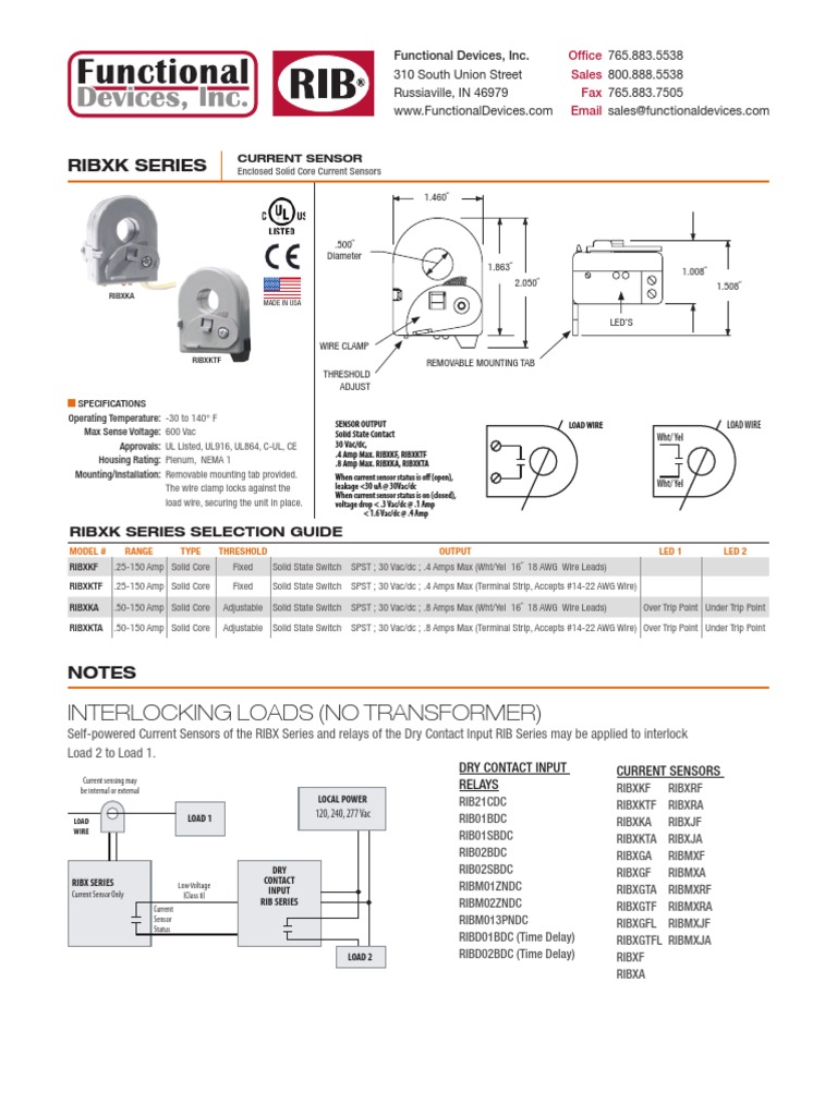 RIBX Series Current Sensor Overview | PDF | Relay | Amplifier