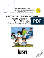 Physical Education: Fourth Quarter - 4 A Active Recreation (Indoor Recreational Activities)